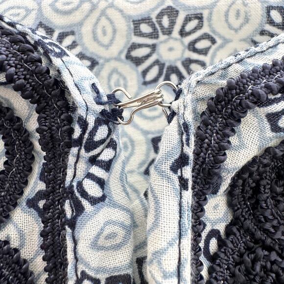 Ava Christine Womens Tunic Top Size 2X 100% Cotton Embroidered Flowy Blue - Picture 8 of 9